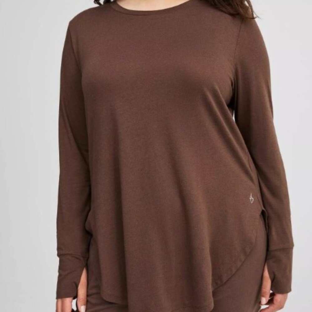 Torrid Performance Cotton Long Sleeve Tunic Length Tee